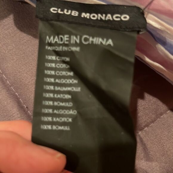 CLUB MONACO Mauve Pink/blue Oversize 100% Cotton Lightweight Wrap Scarf - Picture 4 of 6